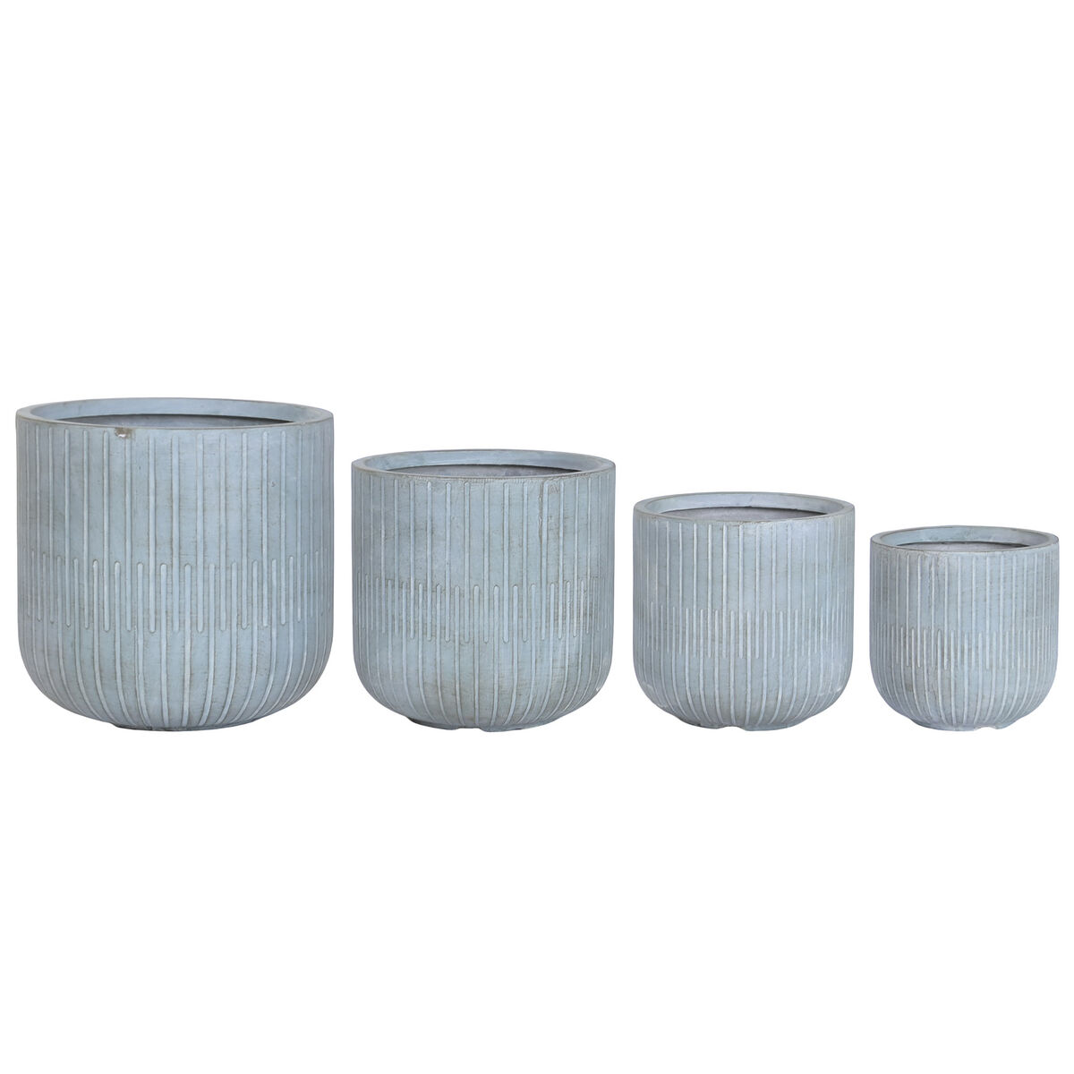 Set de Maceteros Home ESPRIT Turquesa Fibra Magnesio 44 x 44 x 43 cm (4 Unidades)