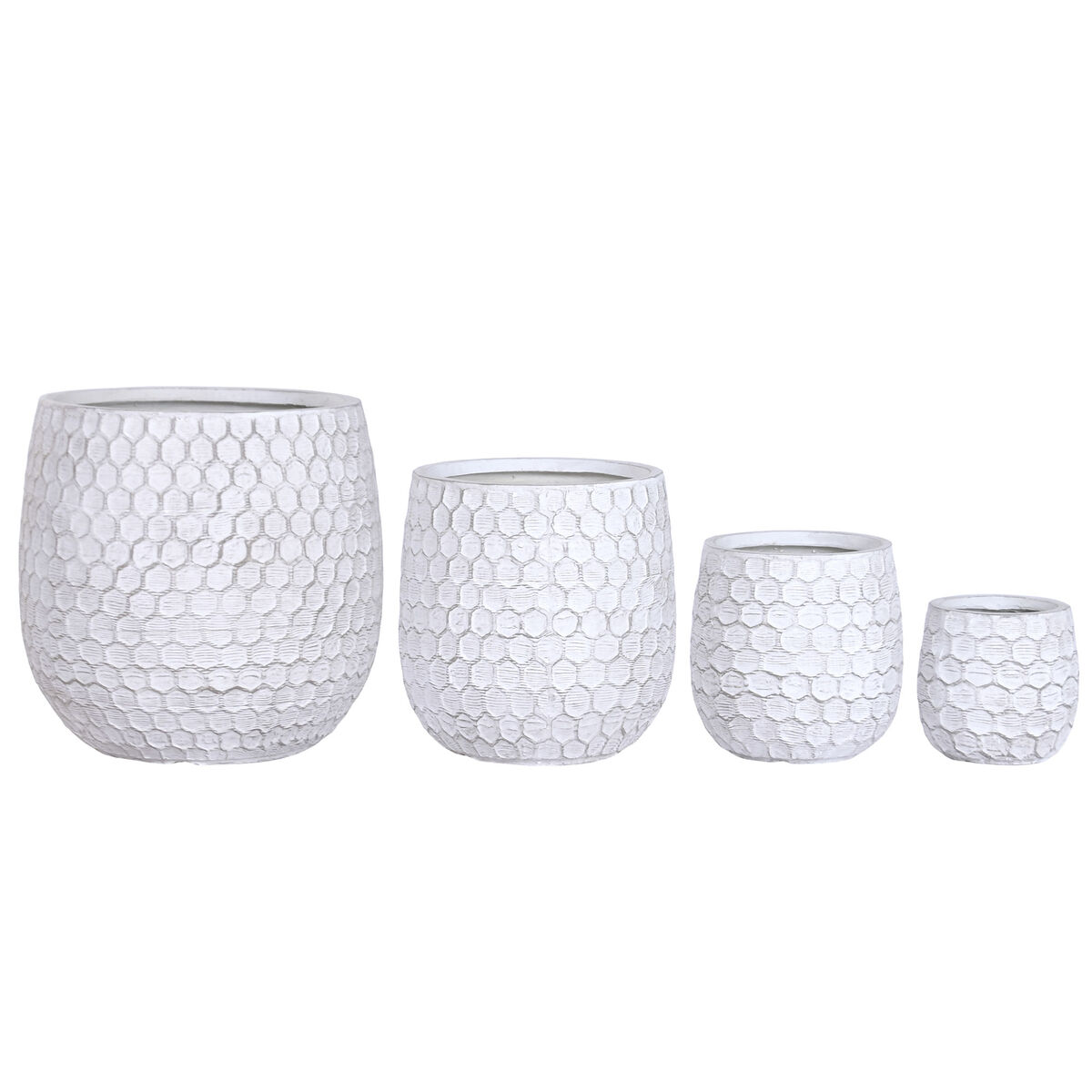 Set de Maceteros Home ESPRIT Gris Fibra Magnesio 50 x 50 x 54 cm (4 Unidades)