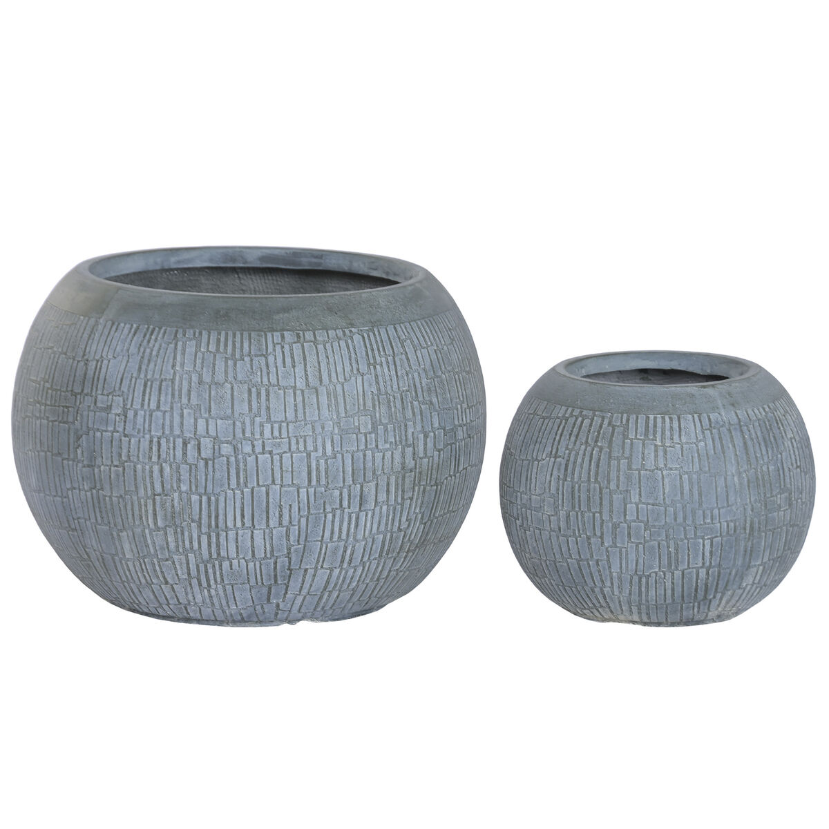 Set de Maceteros Home ESPRIT Turquesa Fibra Magnesio 55 x 55 x 38 cm (2 Piezas)