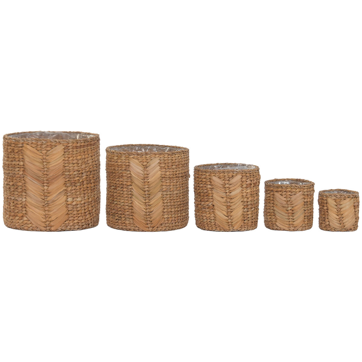Set de Maceteros Home ESPRIT Natural Fibra natural 38 x 38 x 36 cm