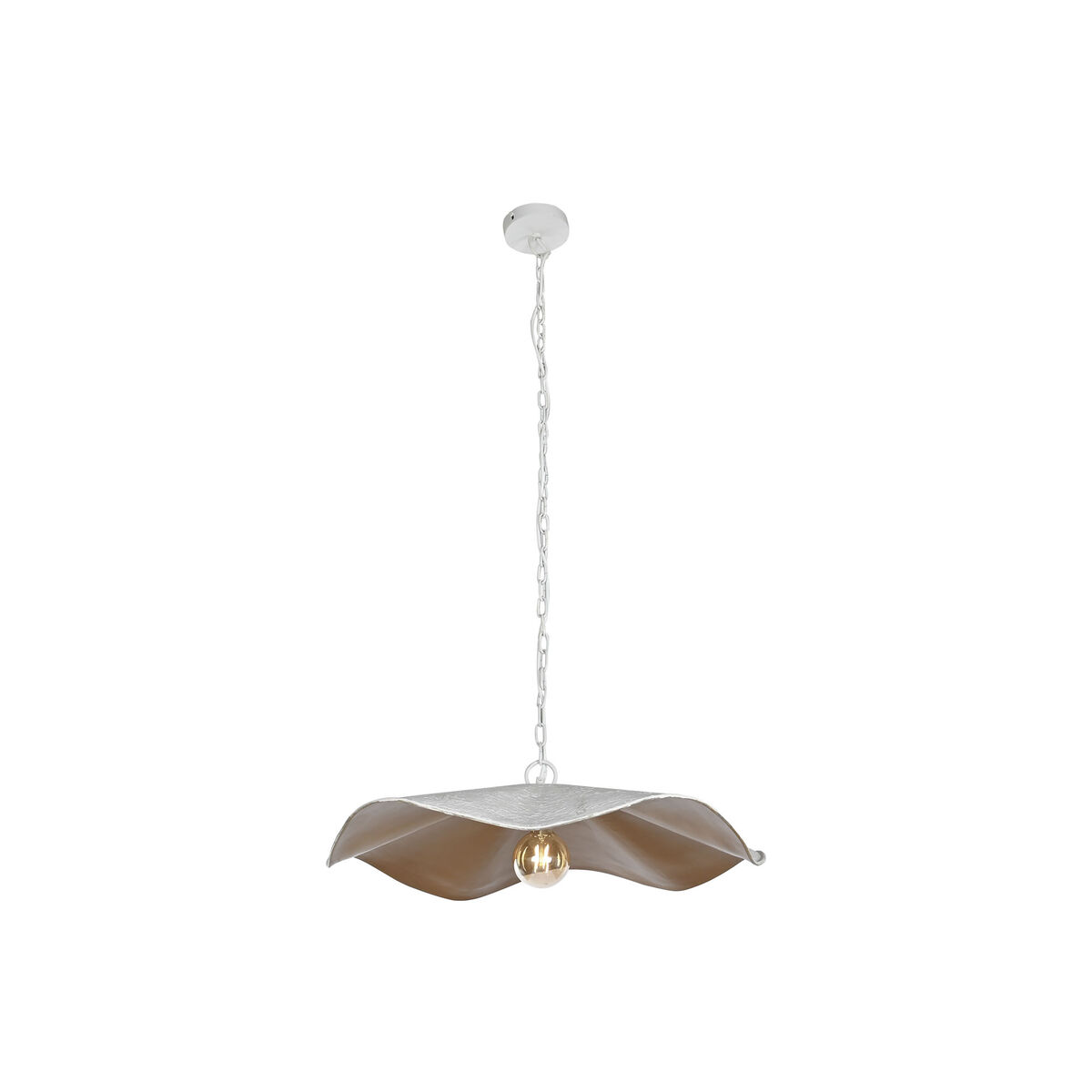 Lámpara de Techo Home ESPRIT Blanco Dorado Metal Hierro 50 W 77 x 77 x 16 cm