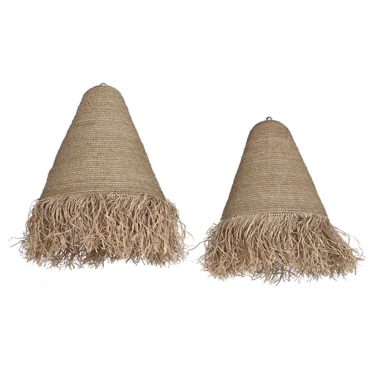 Pantalla de Lámpara Home ESPRIT Natural Aluminio Hoja de palma 64 X 64 X 80 CM (2)