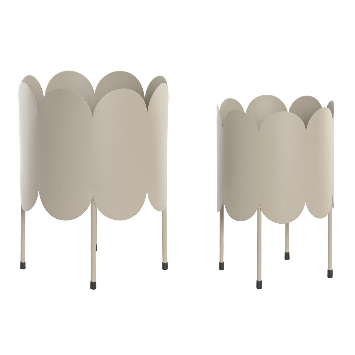 Set de Maceteros Home ESPRIT Crema Hierro Urbano 23 x 23 x 30 cm (2 Piezas)
