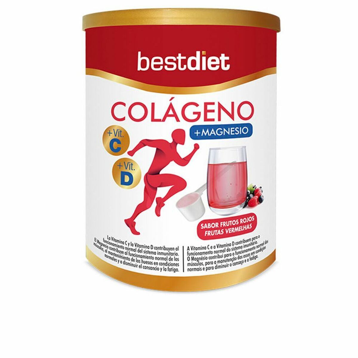 Colágeno Best Diet Colágeno Con Magnesio En Polvo 250 g Magnesio Polvos Frutos rojos