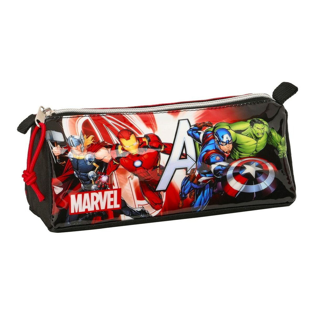 Estuche Escolar The Avengers Infinity Rojo Negro (21 x 8 x 7 cm)
