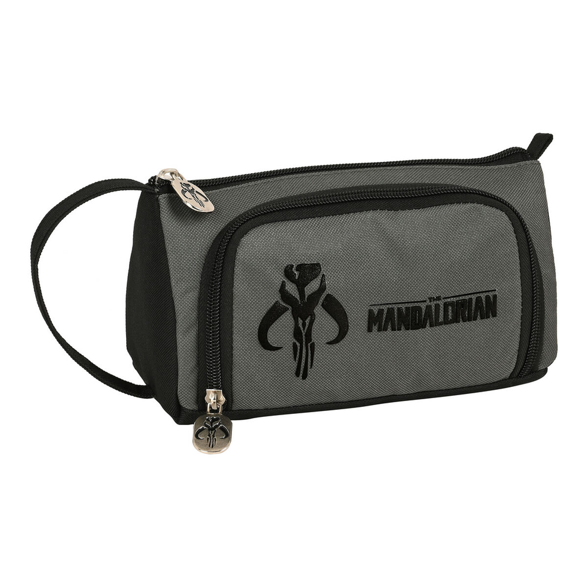 Estuche Escolar The Mandalorian Negro Gris 20 x 11 x 8.5 cm