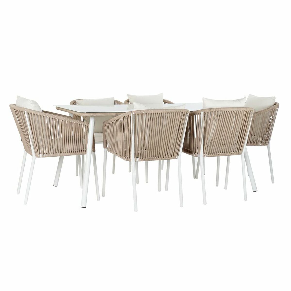 Conjunto de Mesa con Sillas DKD Home Decor Beige 78 cm 163 x 95 x 6 cm