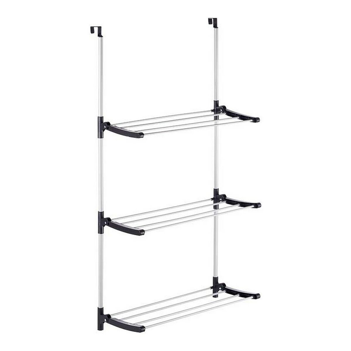 Tendedero Plegable Kipit Negro Plateado Metal Plástico 7 x 61,5 x 12,5 cm Para colgar