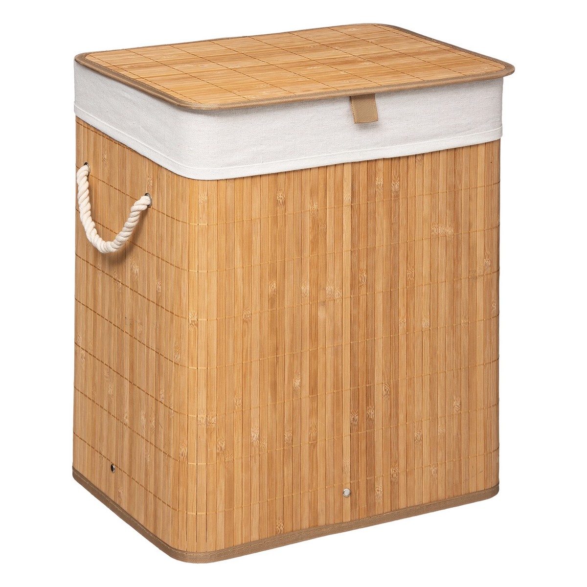 Cesto para la Ropa 5five Simply Smart Bambú 50 x 41.5 x 30 cm Blanco