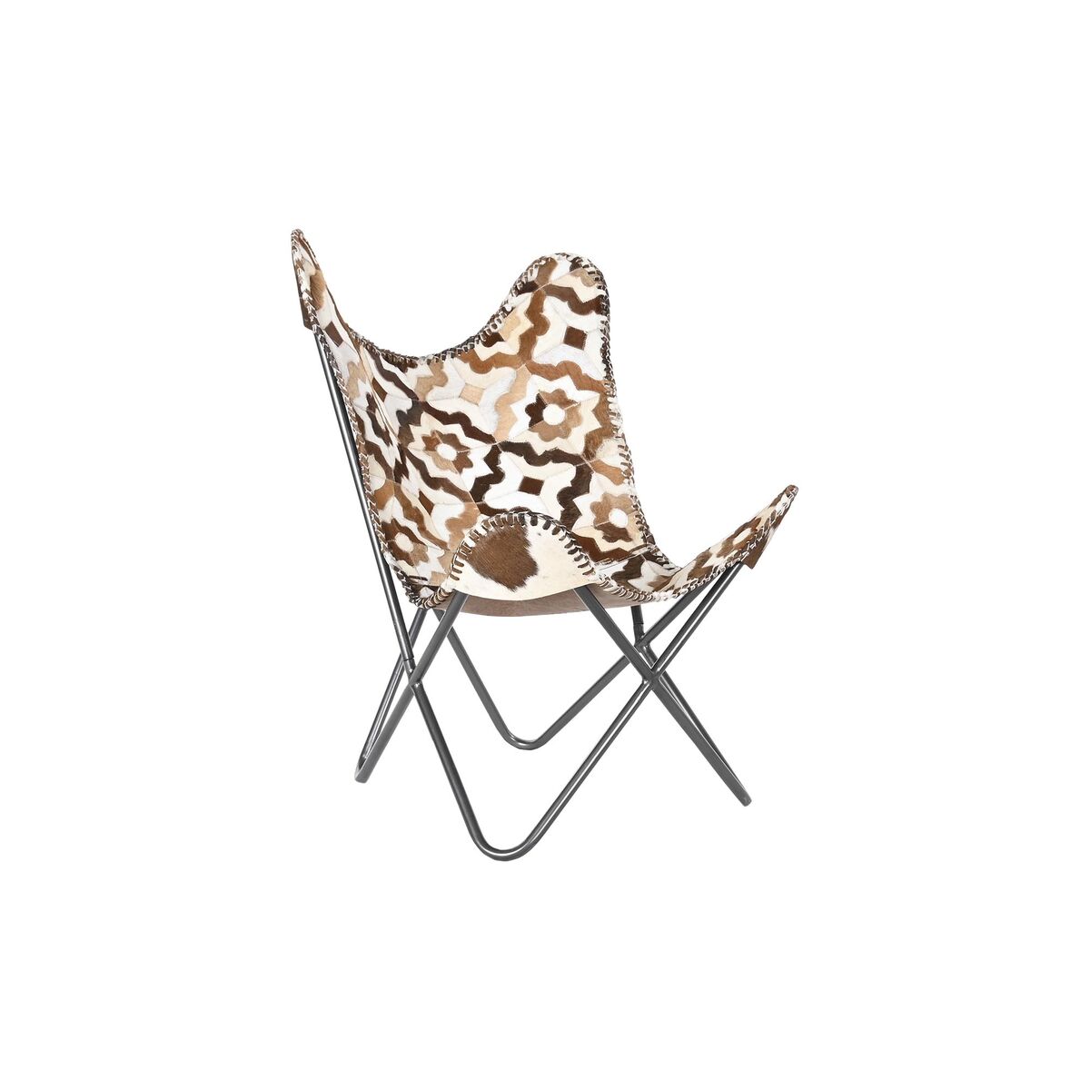 Sillón DKD Home Decor Marrón Blanco Hierro 70 x 70 x 90 cm