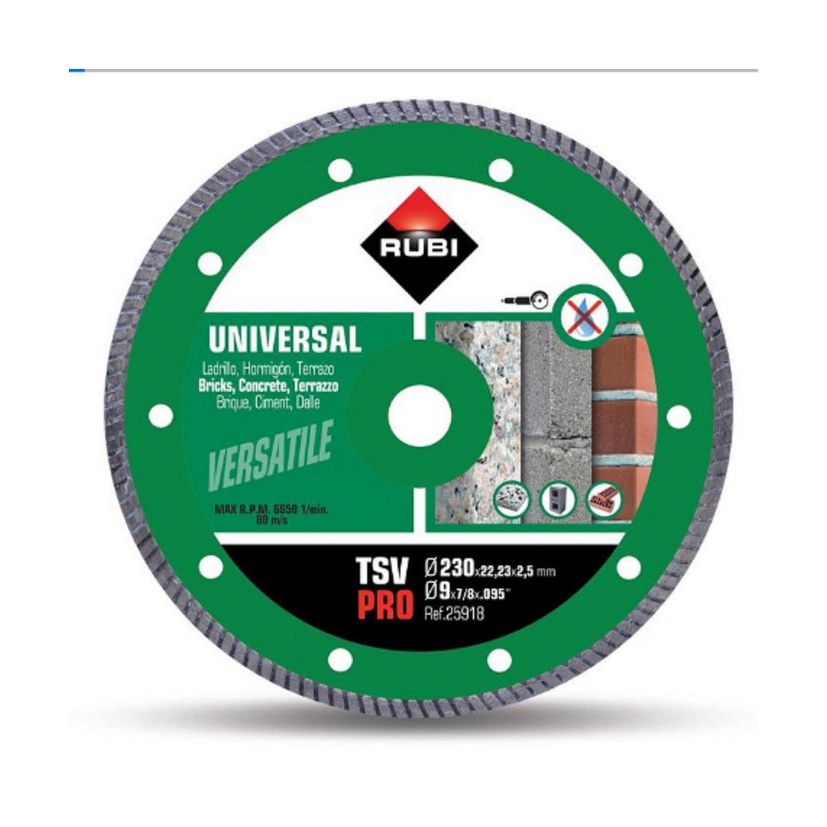 Disco de corte diamantado Rubi pro 25918 Ø 230 mm