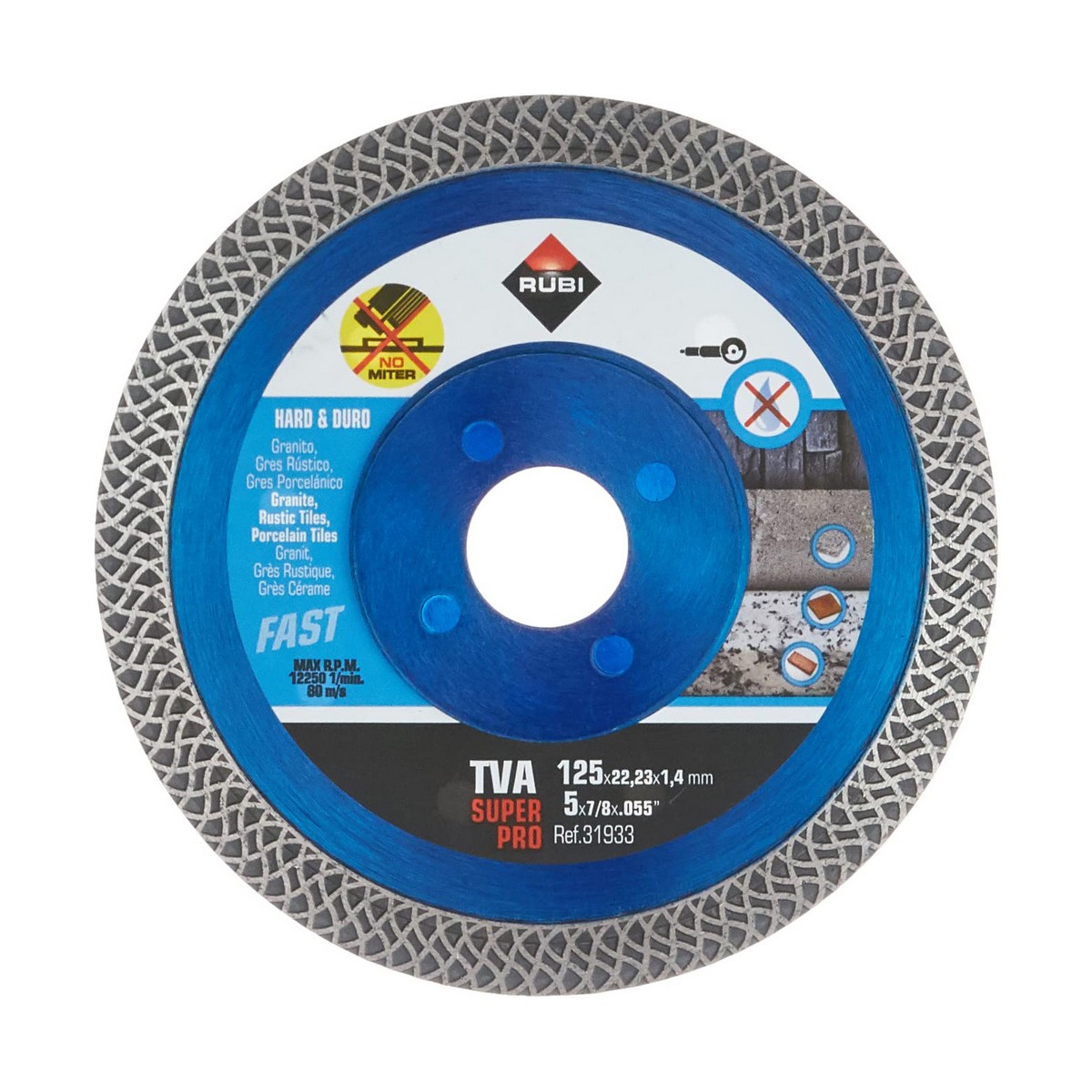 Disco de corte diamantado Rubi superpro r31933 125 mm