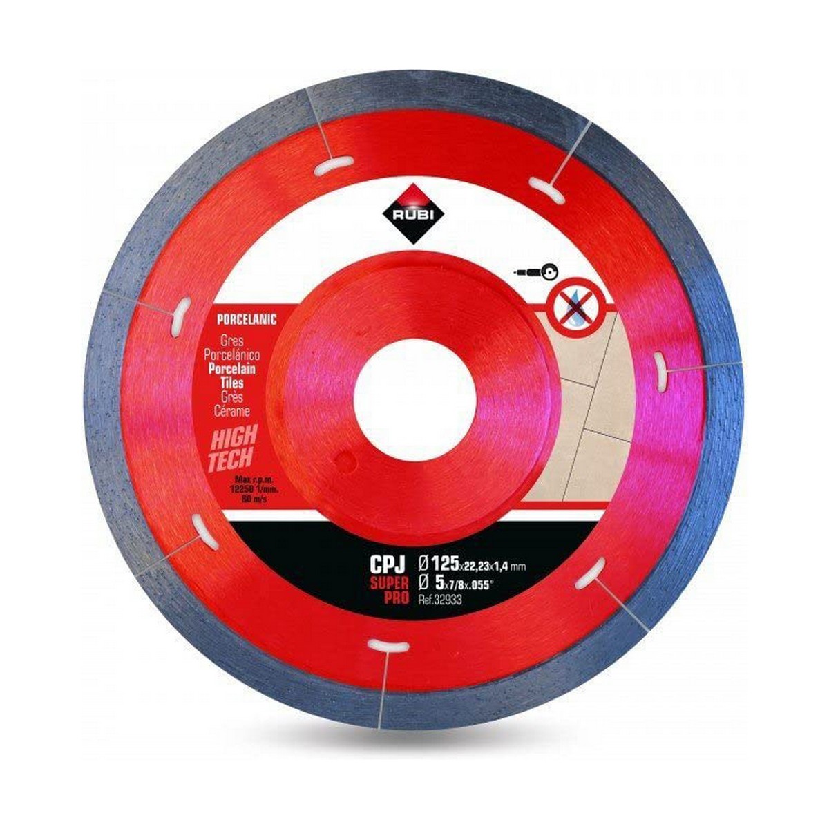 Disco de corte diamantado Rubi superpro r32933 125 mm