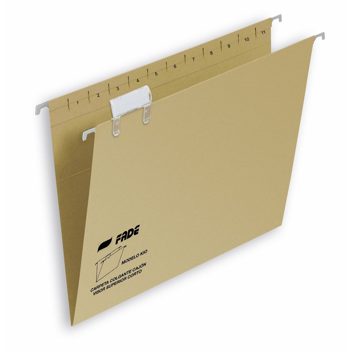 Carpeta Colgante FADE Kio Kraft Marrón Folio Etiqueta de nombre Visor Transparente