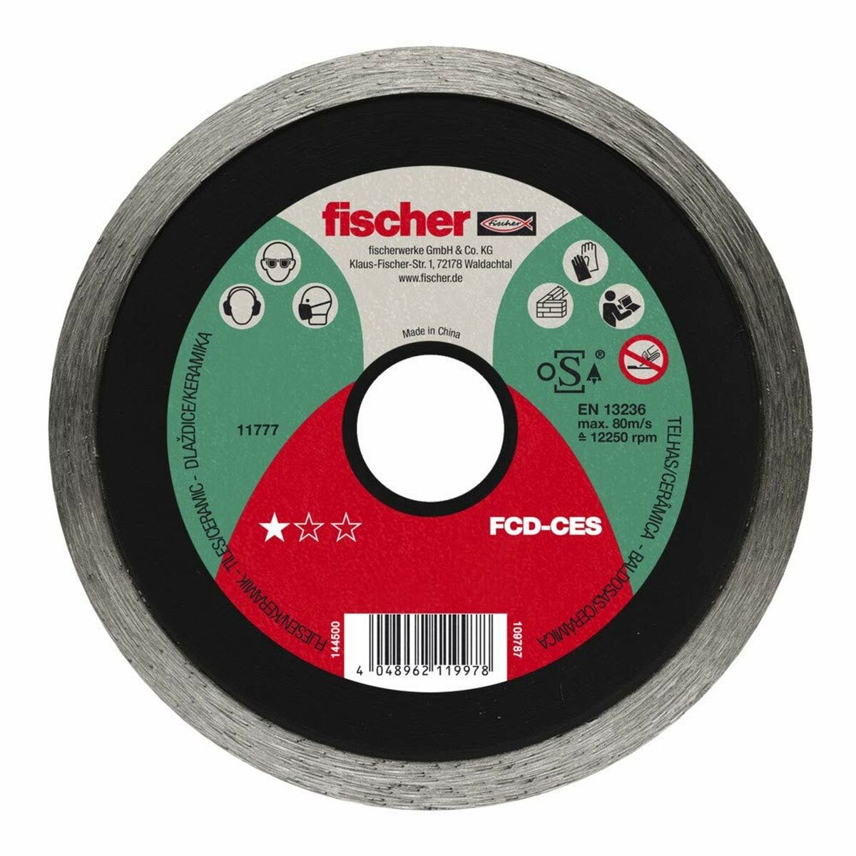 Disco de corte diamantado Fischer 115 x 1,6 x 22,23 mm