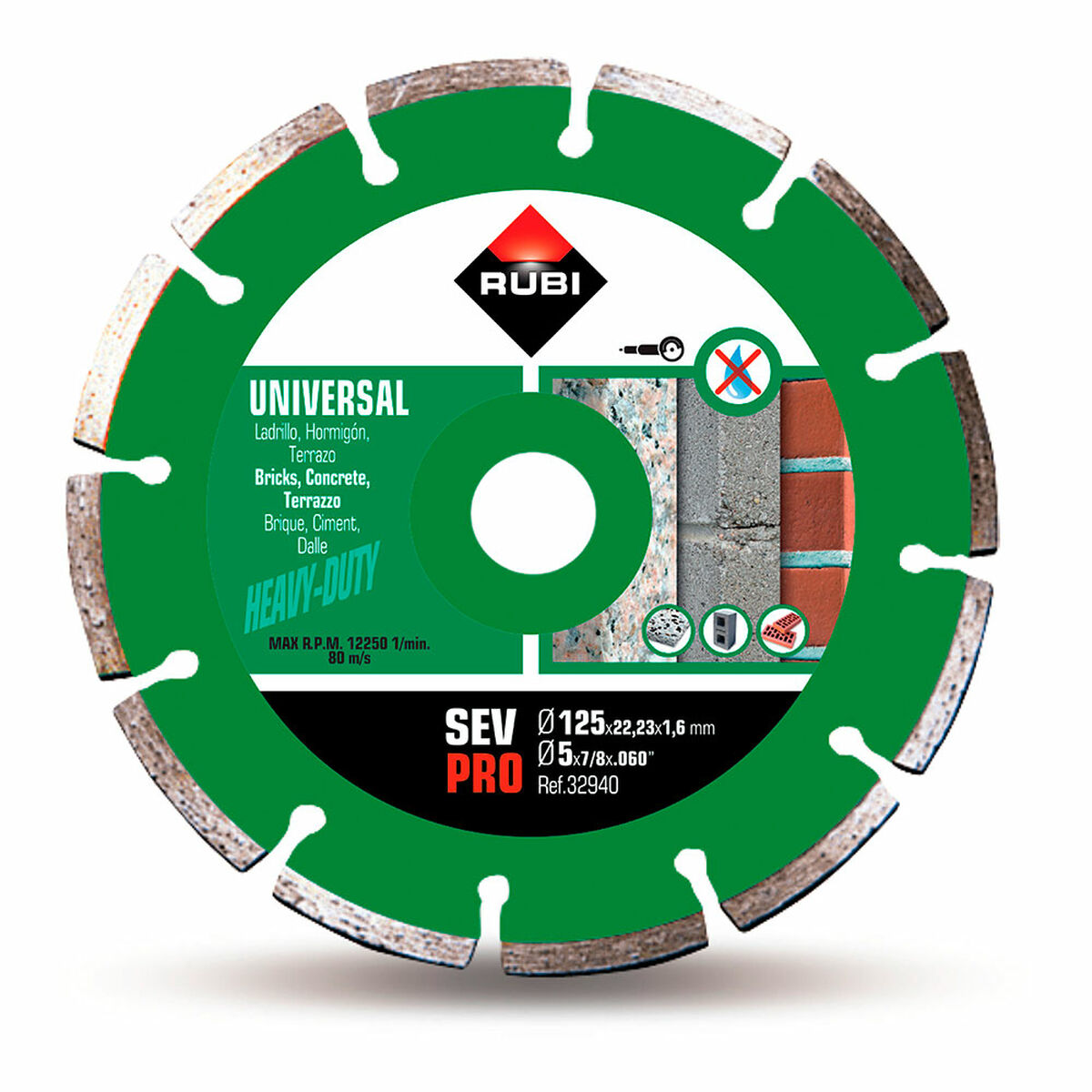 Disco de corte diamantado Rubi pro r32940 125 mm