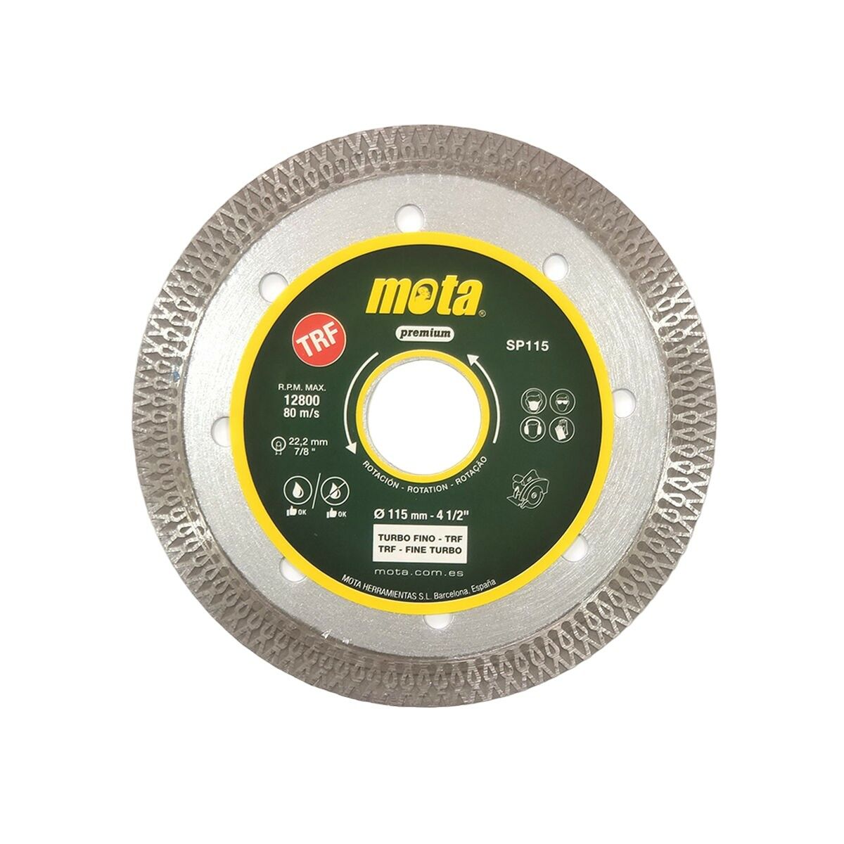 Disco de corte diamantado Mota sp115
