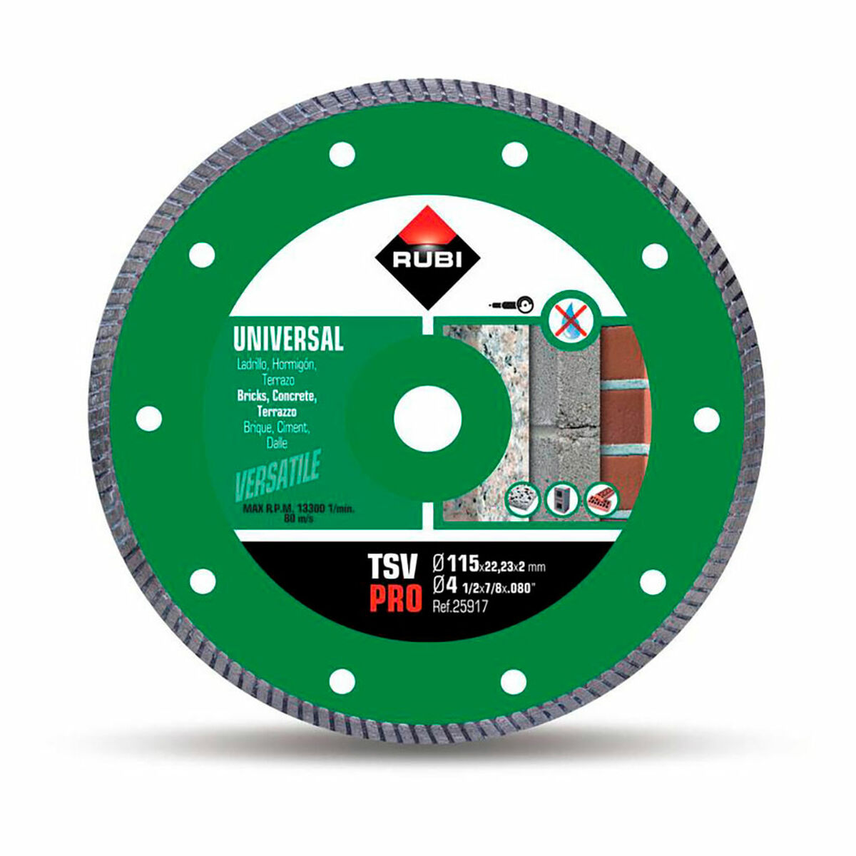 Disco de corte diamantado Rubi tsv pro 25917 Ø 230 mm