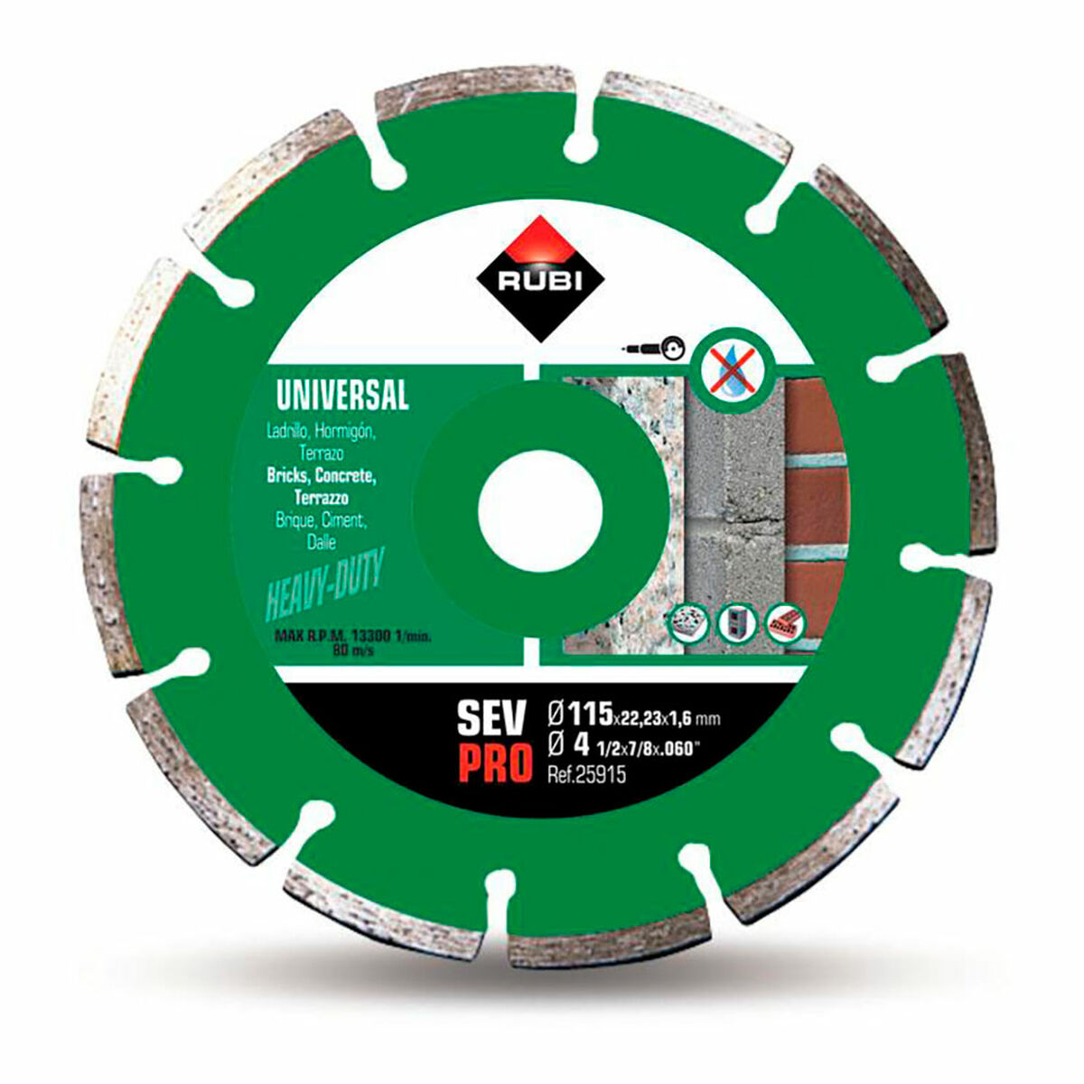 Disco de corte diamantado Rubi pro 25915