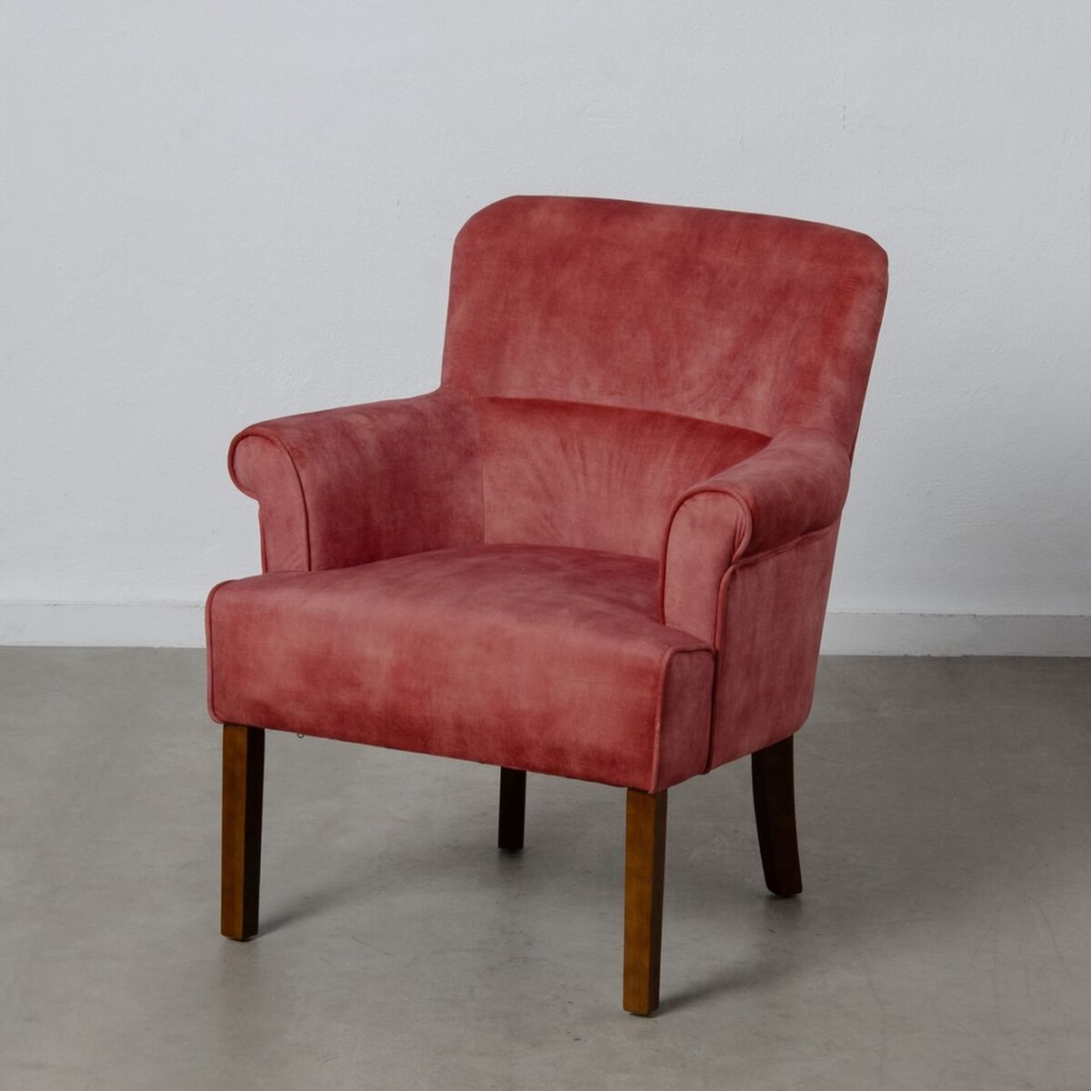 Sillón 77 x 64 x 88 cm Tejido Sintético Madera Rojo Oscuro