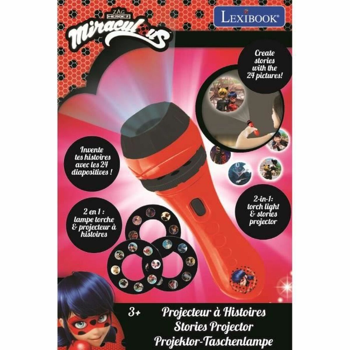 Juego Educativo Lexibook Miraculous Rojo rouge Proyector Cuentacuentos