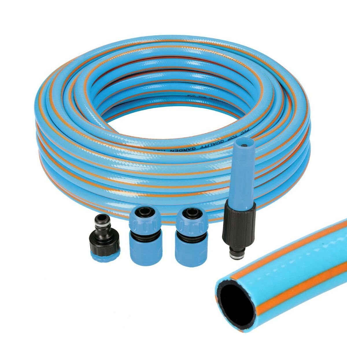 Set de Manguera con accesorios EDM 74108 PVC 5/8" 20 mm x 25 m Azul (25 m)