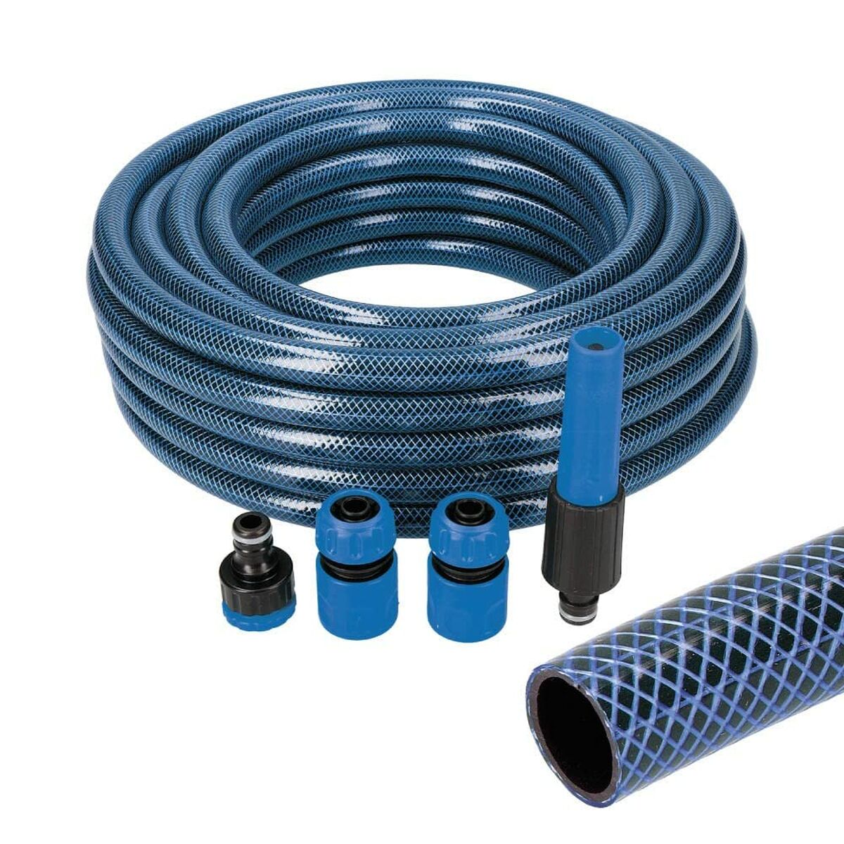 Set de Manguera con accesorios EDM 74098 5/8" 20 mm x 15 m Azul (15 m)