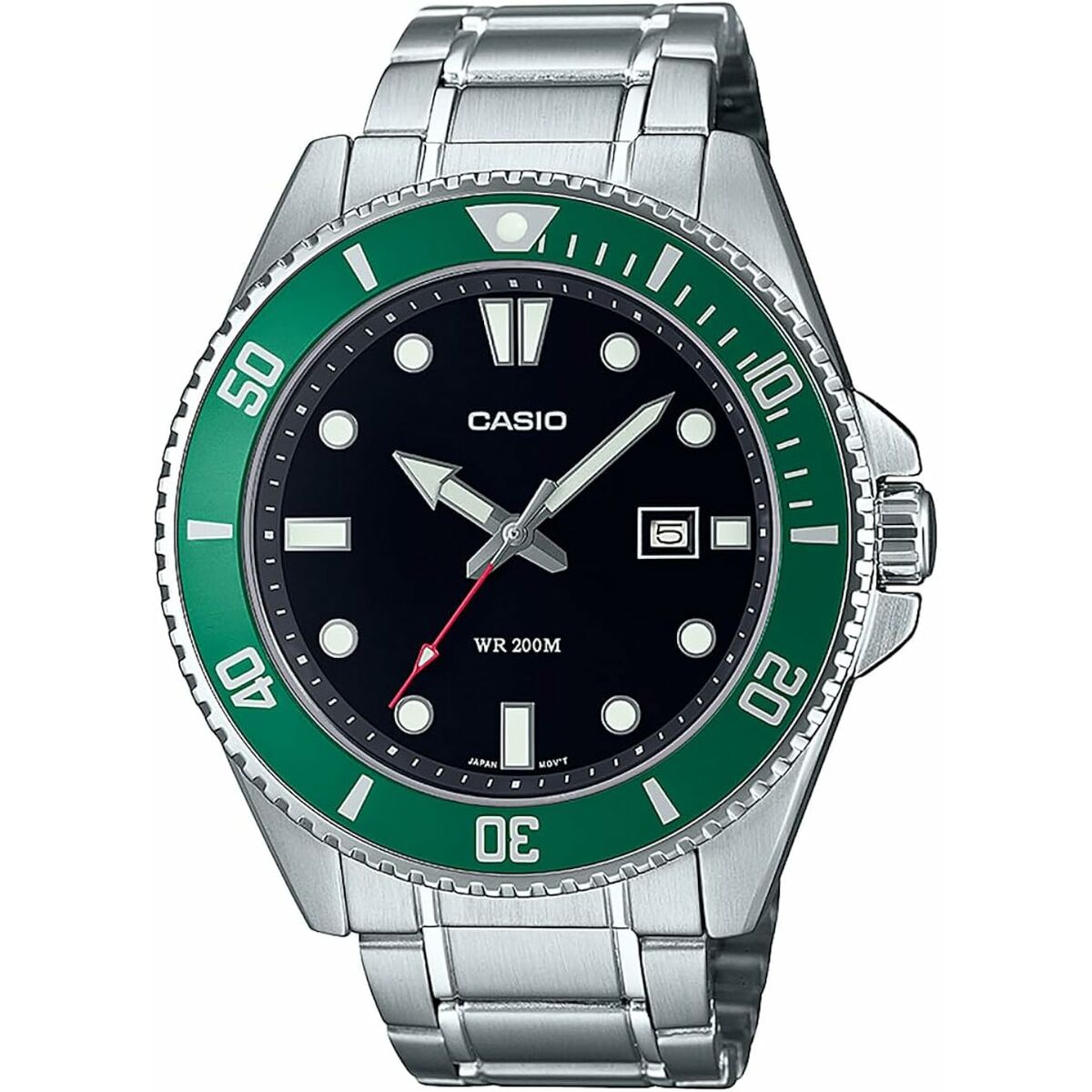 Reloj Hombre Casio DIVER DATE 200M - BLACK Negro Plateado (Ø 44 mm) (Ø 46 mm)
