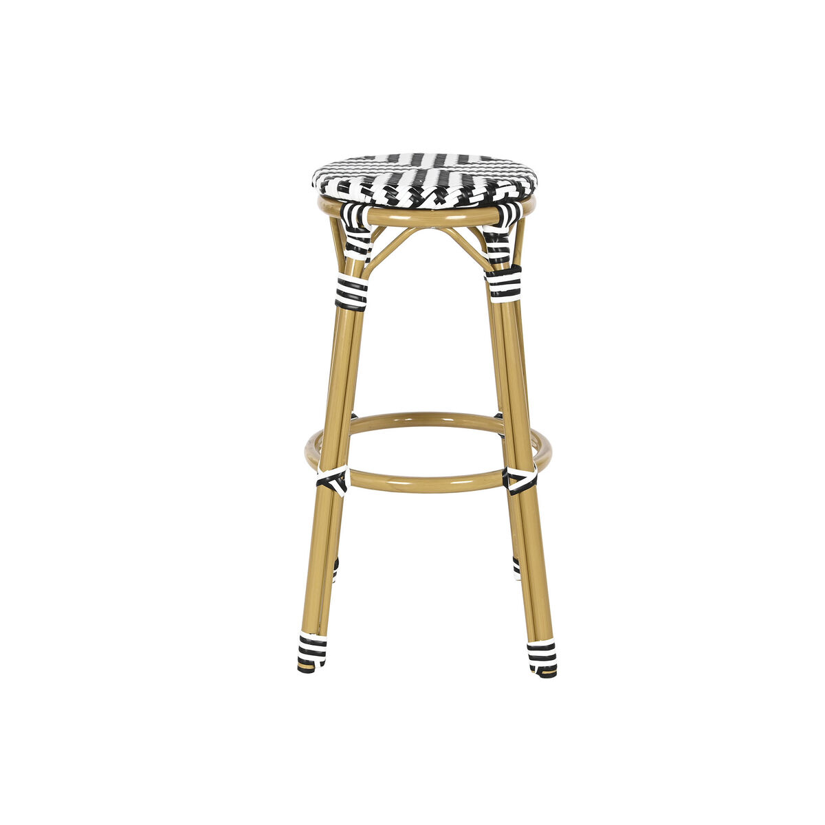 Taburete Home ESPRIT Bicolor Metal ratán sintético 39,5 x 39,5 x 74,5 cm
