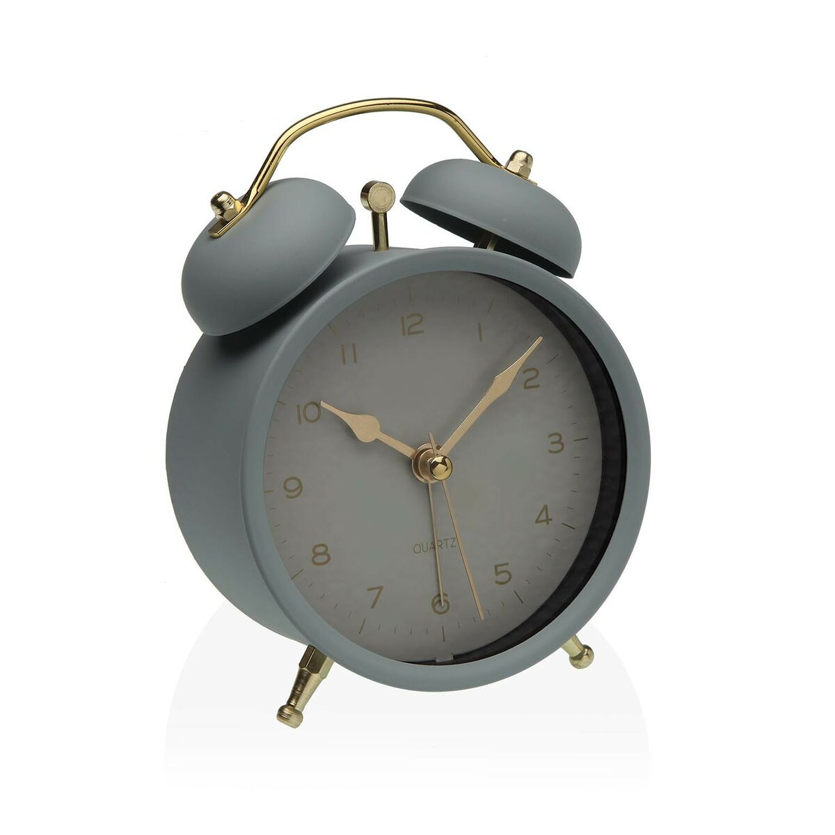 Reloj-Despertador Versa Gris Metal 5,4 x 13,5 x 9,7 cm