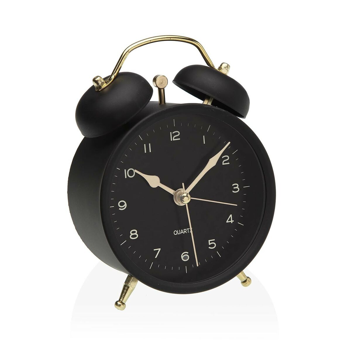 Reloj-Despertador Versa Negro Metal 5,4 x 13,5 x 9,7 cm