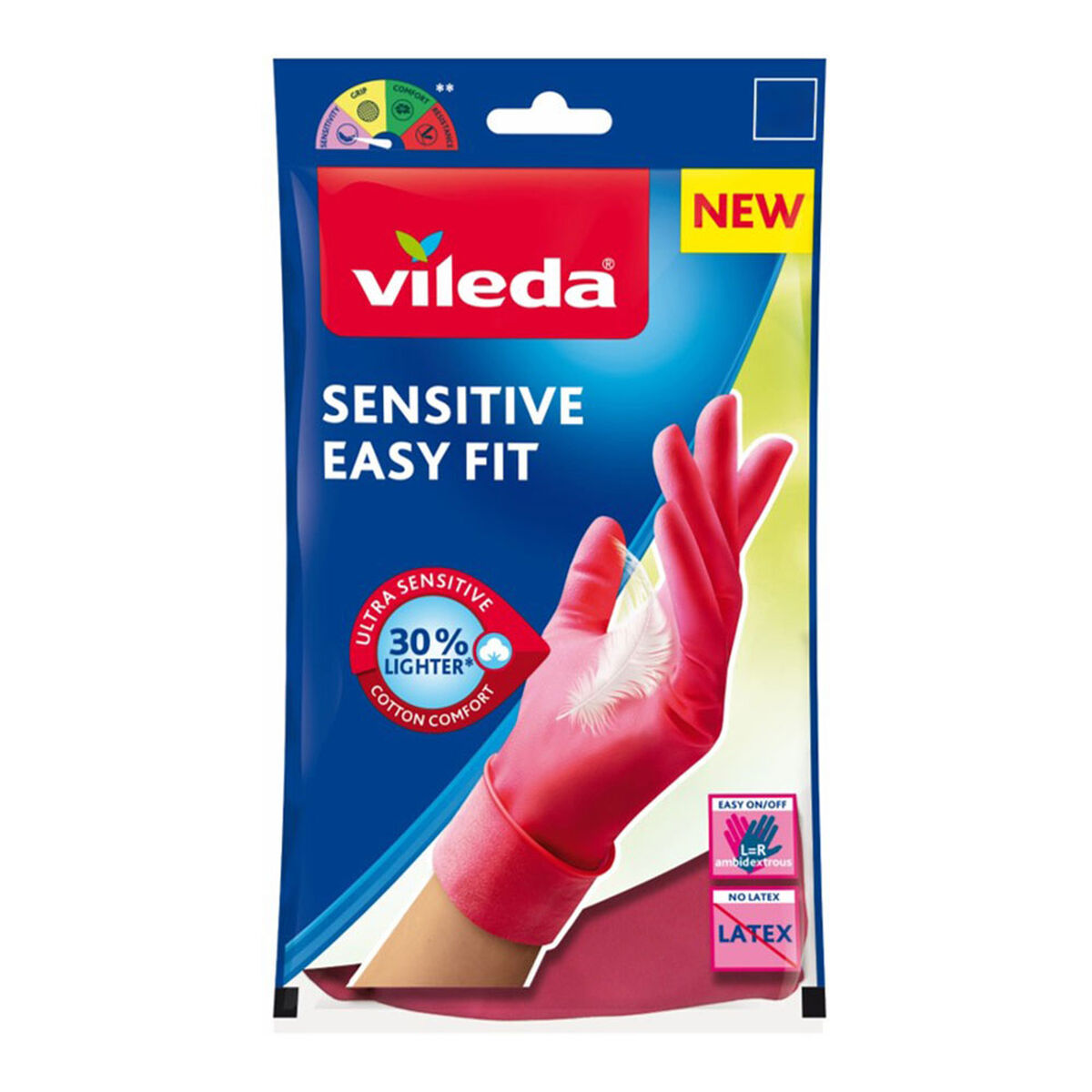 Guantes de nitrilo Vileda Easy Fit 168412 Rosa M