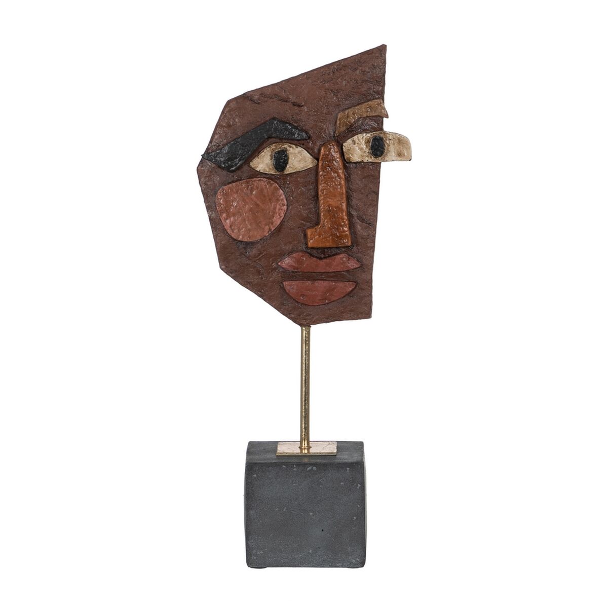 Figura Decorativa Marrón Negro Máscara 17,8 x 10 x 43,7 cm