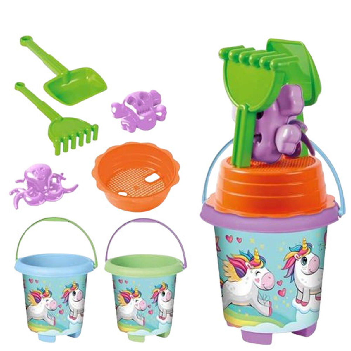 Set de Juguetes de Playa Juinsa Unicornio 20 x 41 cm