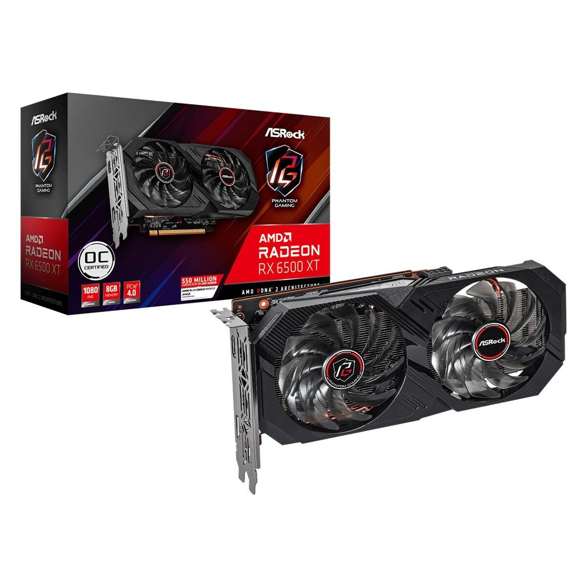 Tarjeta Gráfica ASRock RX6500XT PG 8GO AMD RADEON RX 6500 XT 8 GB GDDR6