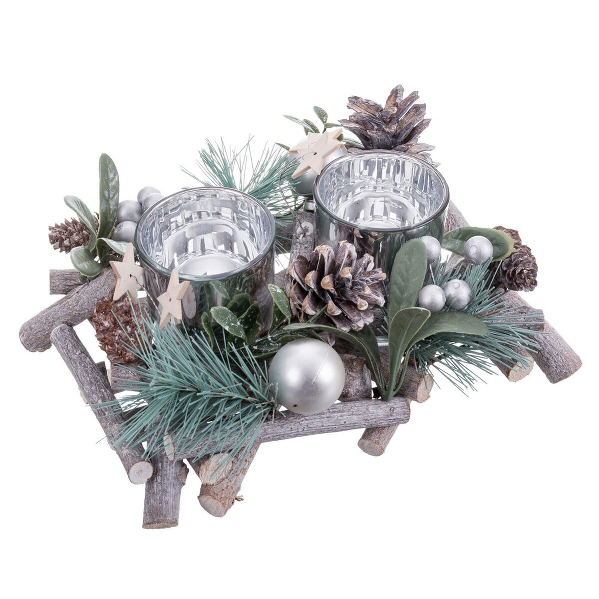Portavelas Navideño Multicolor 20 x 14 x 8 cm